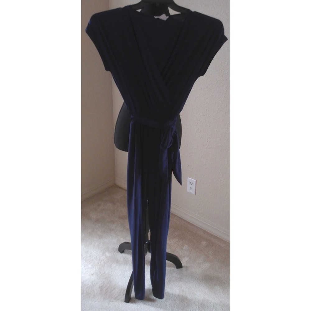 ROLLA COASTER SIZE LARGE BLUE WOMENS JUMP SUIT WITH BELTED WAIST